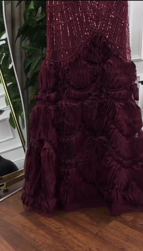 فستان سهره فخم عنابي