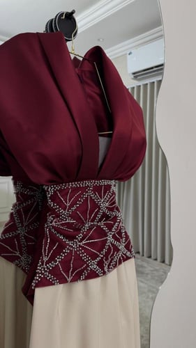 فستان سهره اسود &عنابي & بني