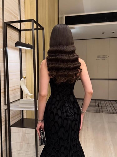 فستان سهره اسود جوخ وتفته