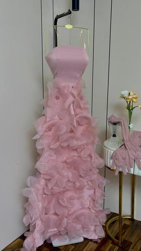 فستان سهره وردي فخم