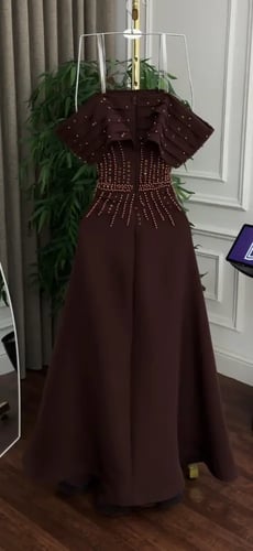 فستان سهره بني ناعم