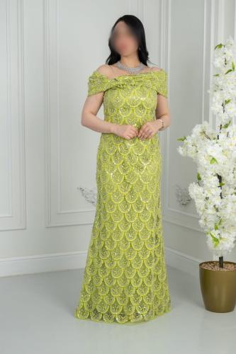 فستان سهره فخم تفاحي