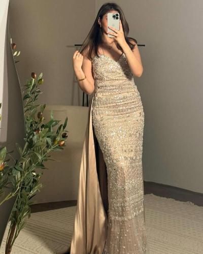 فستان سهره بيج فخم