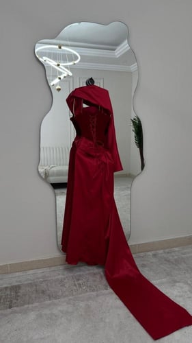 فستان سهره احمر جوخ وتفته