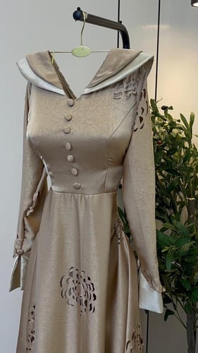 فستان سهره ناعم بيج