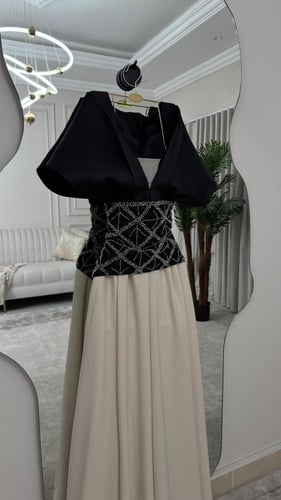 فستان سهره ابيض واسود