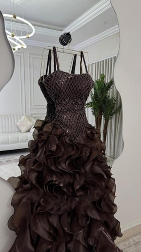 فستان سهره بني فخم