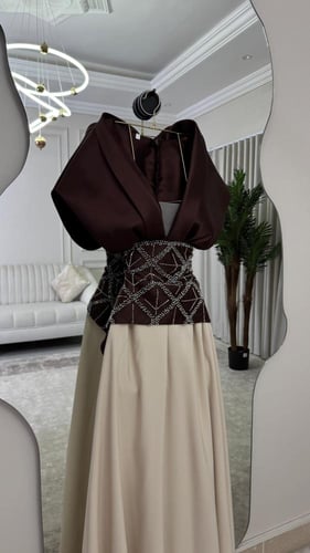 فستان سهره اسود &عنابي & بني