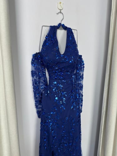 فستان سهره ازرق فخم