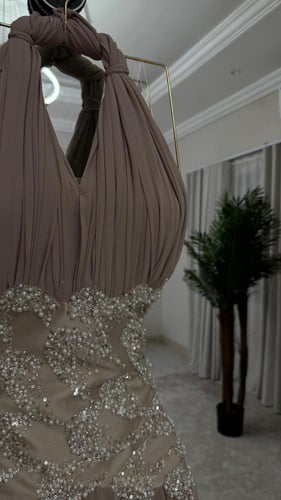 فستان سهره فخم بيج