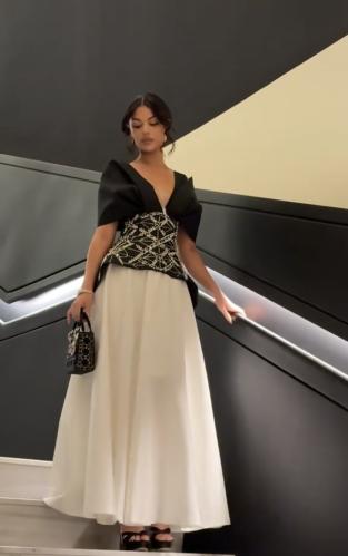 فستان سهره ابيض واسود