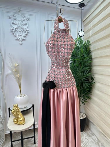 فستان سهره وردي راقي