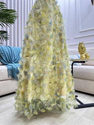 فستان سهره زيتي وليموني فخم