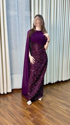 فستان سهره بنفسجي فخم