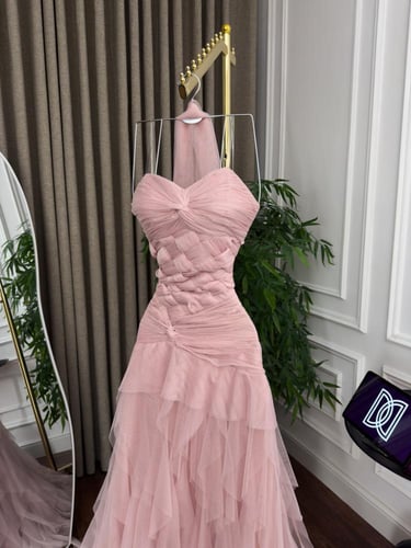 فستان سهره وردي تل