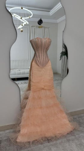 فستان سهره مشمش فخم