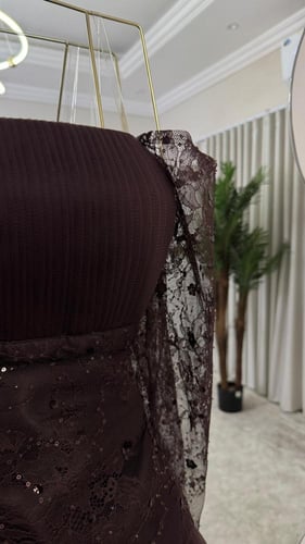 فستان سهره بني فخم