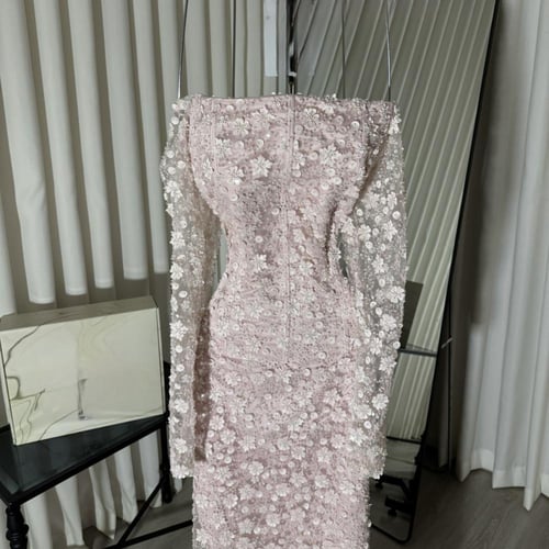 فستان سهره وردي فخم