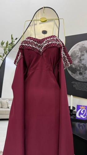 فستان سهره عنابي راقي