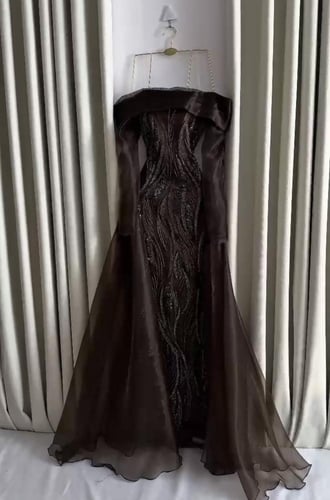 فستان سهره فخم بني