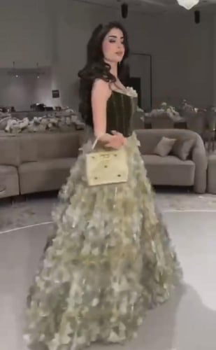 فستان سهره زيتي وليموني فخم