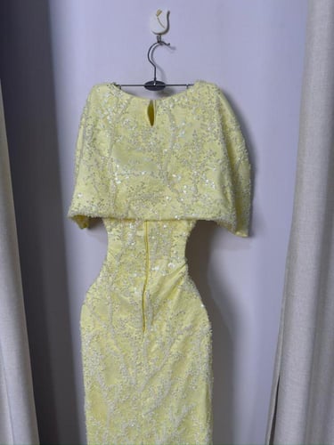 فستان سهره ليموني فخم