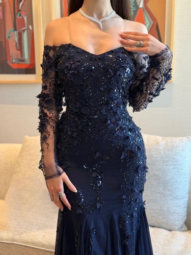 فستان سهره فخم كحلي