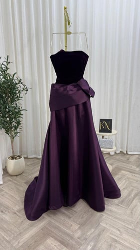 فستان سهره ازرق &موف مخمل وتفته