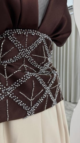 فستان سهره اسود &عنابي & بني