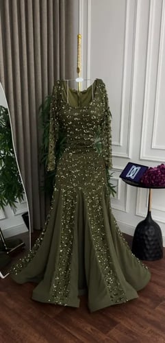 فستان سهره زيتي راقي