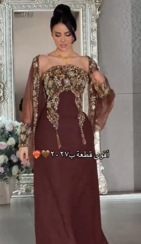 فستان سهره فخم بني