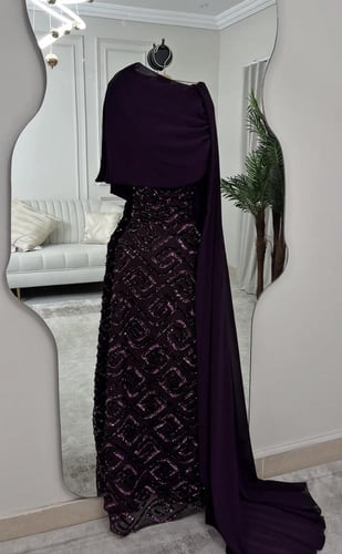 فستان سهره بنفسجي فخم