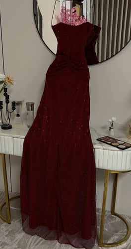 فستان سهره عنابي فخم