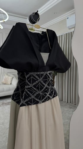 فستان سهره ابيض واسود