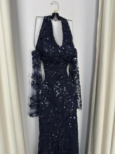 فستان سهره كحلي فخم