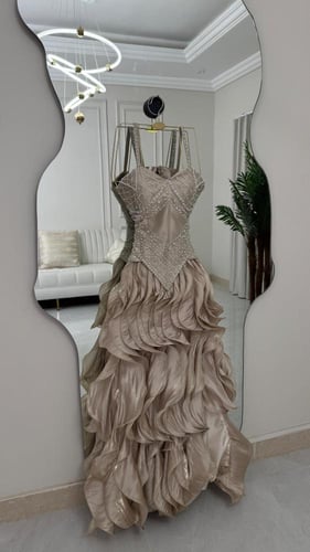 فستان سهره فخم بيج