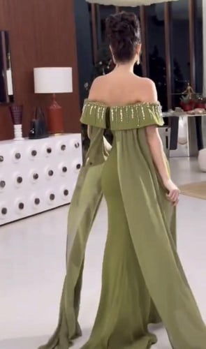 فستان سهره زيتي راقي