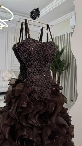 فستان سهره بني فخم