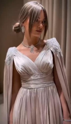 فستان سهره فخم لحمي