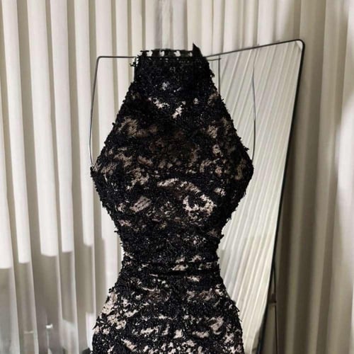 فستان سهره اسود دانتيل فخم