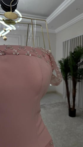 فستان سهره وردي فخم