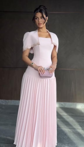 فستان سهره وردي فخم