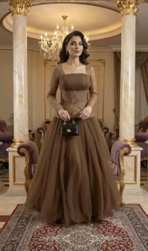 فستان سهره بني فخم