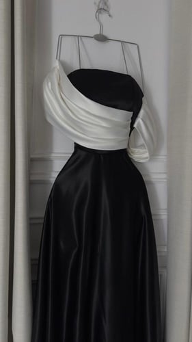 فستان سهره اسود وابيض