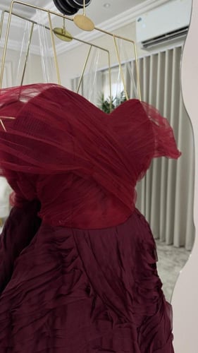 فستان سهره برغندي فخم