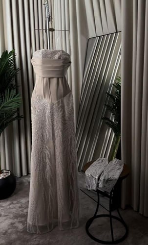 فستان سهره بيج فخم