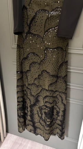 فستان سهره فخم زيتي