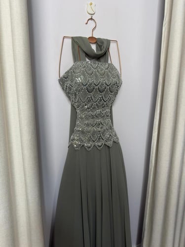 فستان سهره عنابي فخم