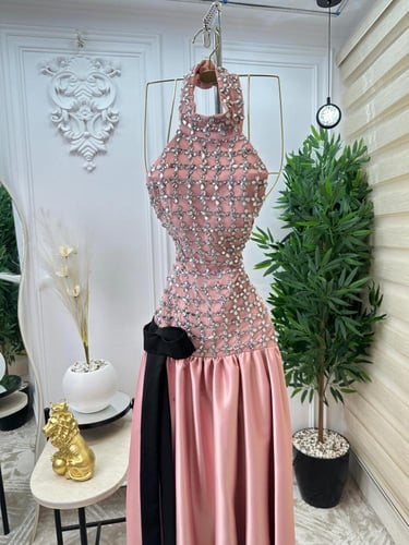 فستان سهره وردي راقي