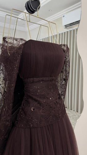 فستان سهره بني فخم